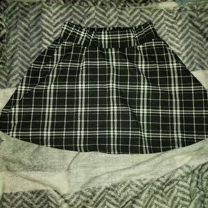 small black plaid skirt